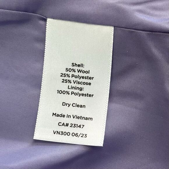 New Talbots Lilac Herringbone Shetland Jacket 12 Collarless Wool Blend tweed - Picture 12 of 13